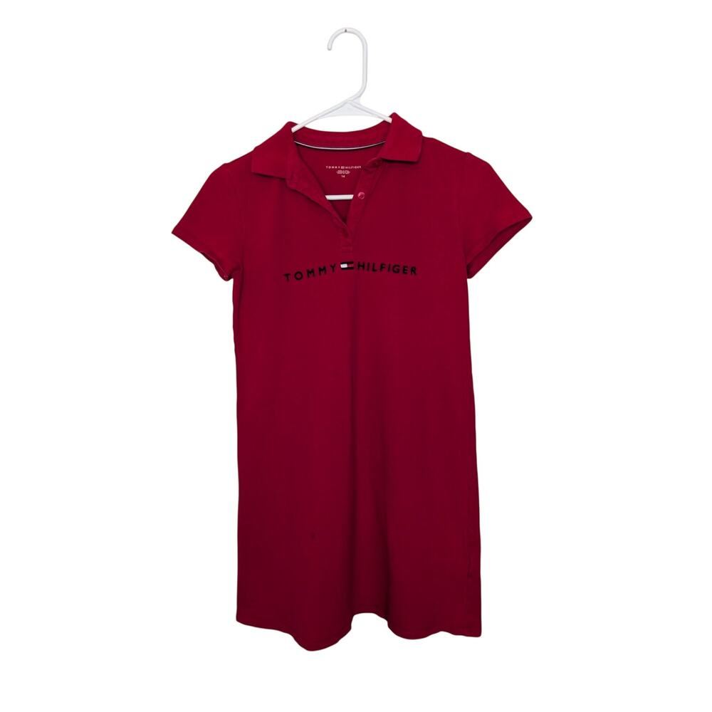 Tommy Hilfiger Girls Dresses, Red Short Sleeve Collared Tennis Dress, Sz 14